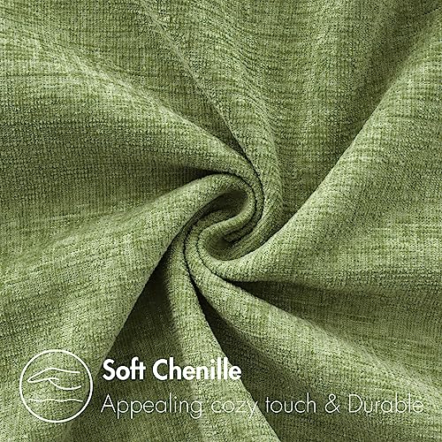 MIULEE Soft Chenille Throw Pillow Covers, Sage Green 18x18 Inch, Set of 2