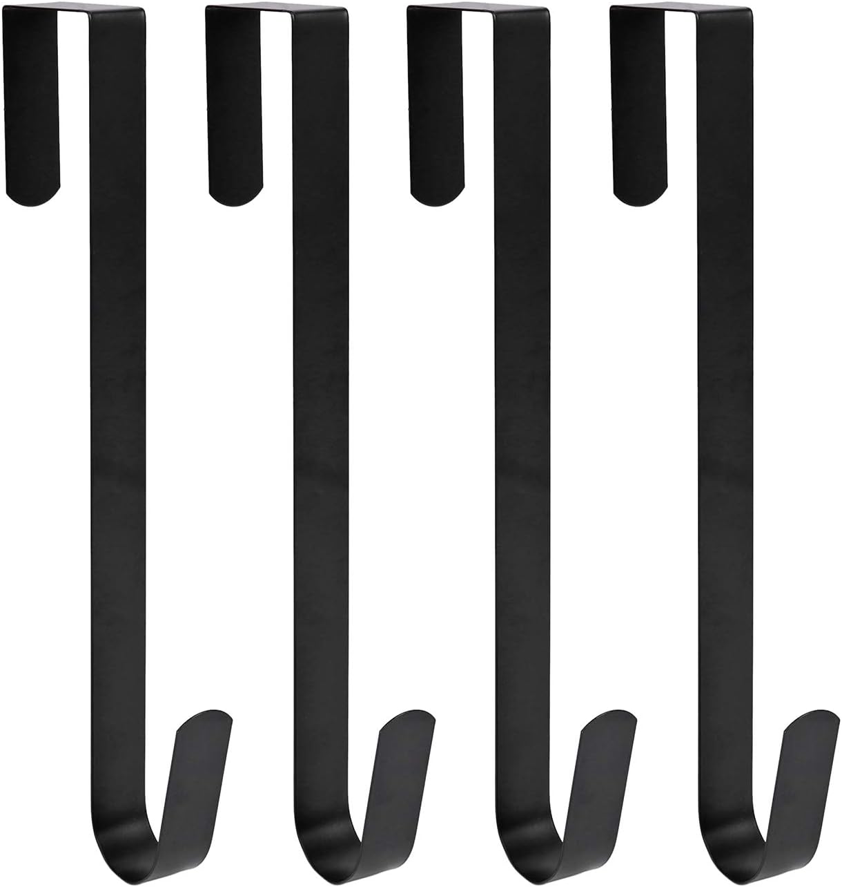 Sattiyrch Wreath Hanger - Durable Steel Over The Door Hook for Front Door | Black, 12" Size