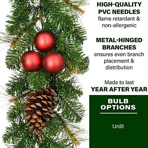 9-ft Joyful Garland with Berries and Pinecones - Trimmed Holiday Decor