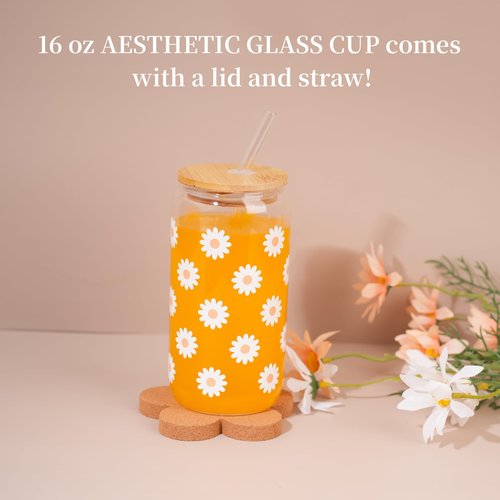 Ndahjahd Birthday Gifts for Teen Girls Women,Teenage Girls Basket Gift Sets for Teen Girls,Happy Birthday Box for Teenage Daisy Glass Cup Set for Girls Friend, Daughter, Niece, Granddaughter