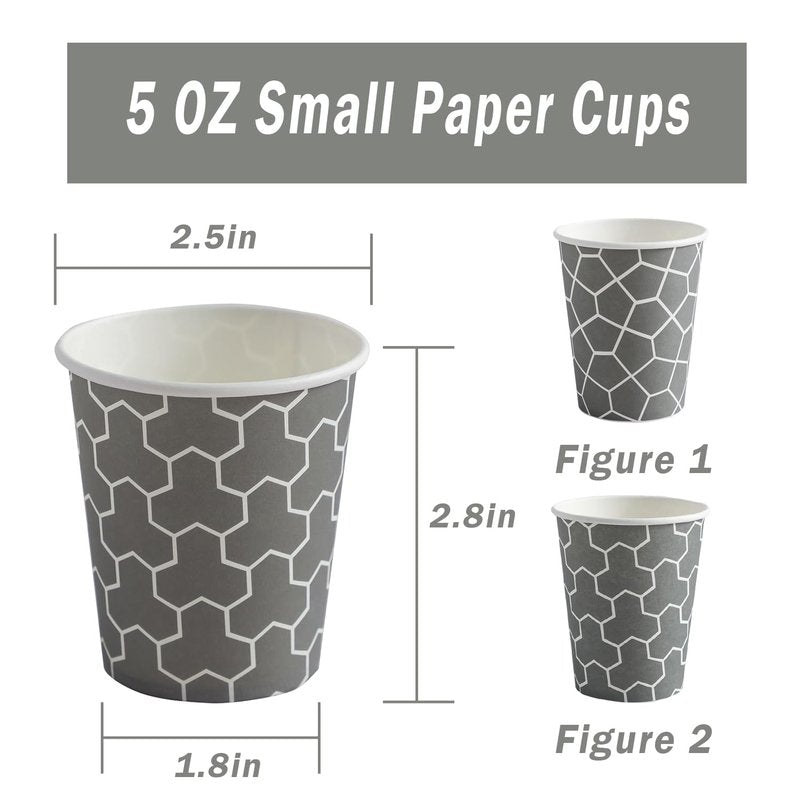 Huifany 300 Pack 5 oz Paper Cups, Disposable Bathroom Cups Small Mouthwash Cups, Hot/Cold Beverage Drinking Mini Cup for Party, Picnics, Water, Snack
