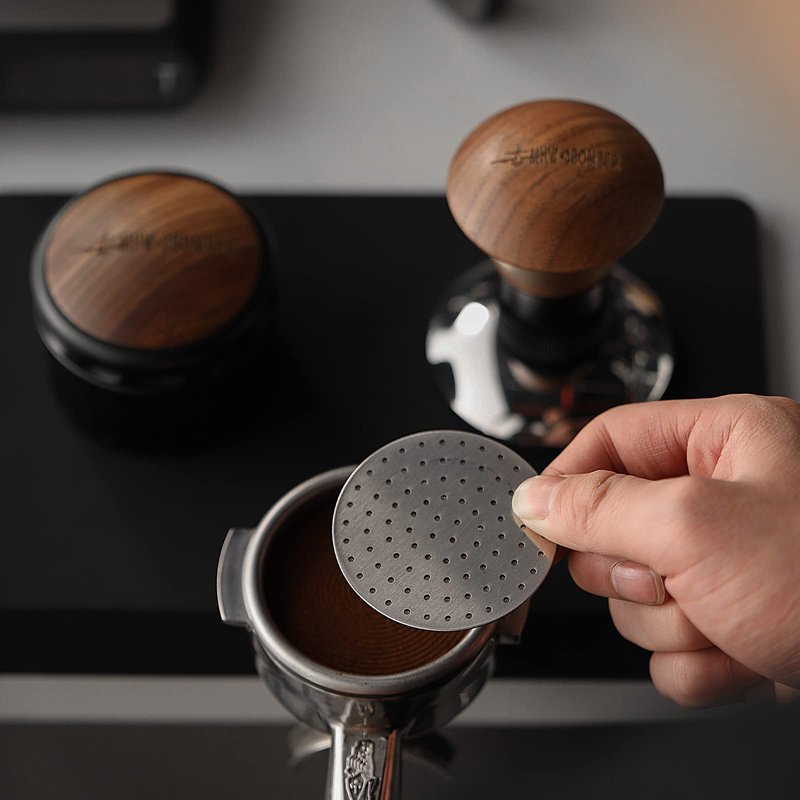 MHW-3BOMBER 54mm Puck Screen - 0.8mm Espresso Puck Screen - Metal Reusable Coffee Filter for Breville Sage 54mm Portafilter Basket - Double-layer Espresso Screen FG5591M-OS