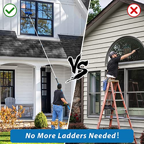 20 Ft High Reach Duster Kit with 5-12 Ft Extension Pole & Squeegee
