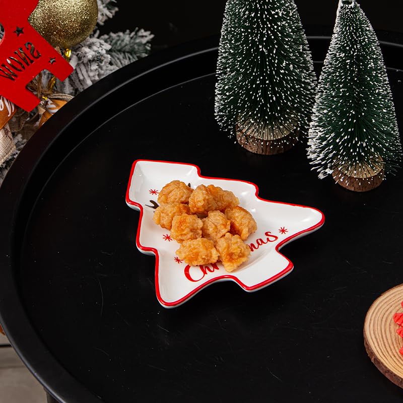 Ceramic Christmas Tree Spoon Rest - White Reindeer (1pc) by YumiPLUS - Christmas Kitchen Décor
