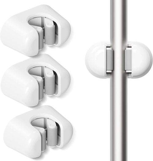 BEZOX Broom Holder - 3 PCS Wall Mount Mop Organizer Gripper | Self-Adhesive Storage Solution for Home