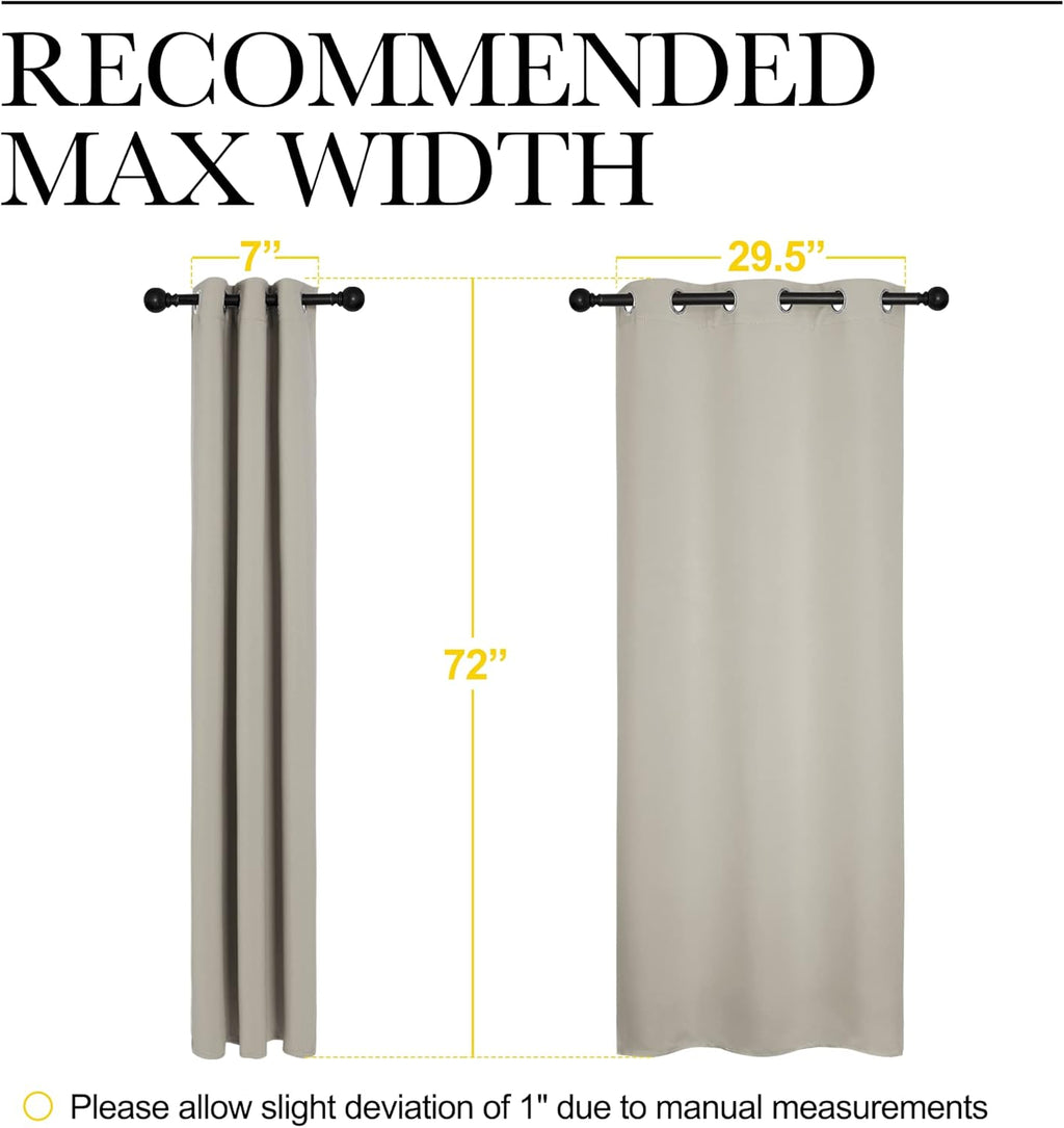 NICETOWN Blackout Curtains - Thermal Insulated Drapes for Bedroom & Living Room | 34" x 72" Natural
