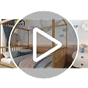 Full Size Montessori Floor Bed Frame with Canopy and Safety Guardrails