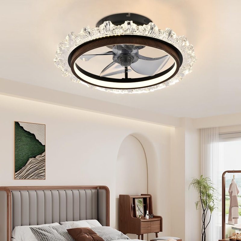 lumasphere Ceiling Fan with Lights and Remote & APP, 15.7” Modern Low Profile Ceiling Fans with Light, No Assembly Required, 3000K-6000K Dimmable, 6 Wind Speeds for Bedroom and Kids Room