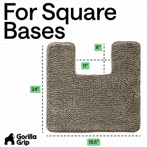 GORILLA GRIP Plush Shaggy Chenille Bath Rug Mat - Soft Microfiber, Machine Washable, Latte Color