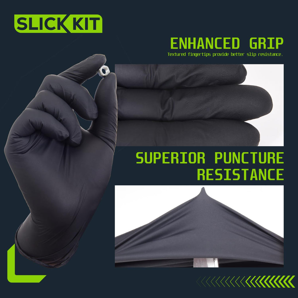 Regine Switzerland Disposable Nitrile Gloves - 4 Mil Latex-Free, Powder-Free, Non-Sterile | Black, Large (Pack of 100)