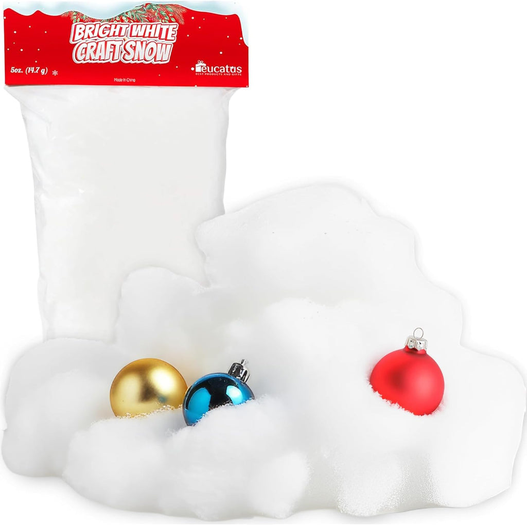Skiennix Fake Snow Fluff Sheet - 15 Sqft Fluffy Cotton-Like Christmas Decoration for Mantle & Tree Base