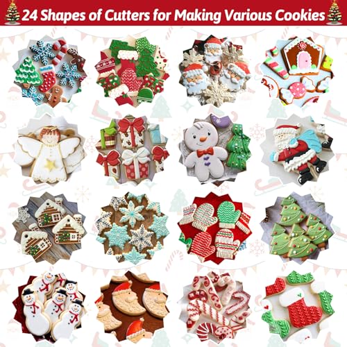 Qinzave 22pc Christmas Cookie Cutters Set – Stainless Steel Gingerbread & Holiday Shapes