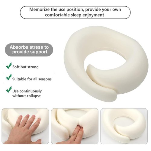 Travel Neck Pillows for Airplanes 2025 New Travel Pillow Neck Travel Pillow Memory Foam Airplane Pillow for Offices and Cars(Dark Grey)