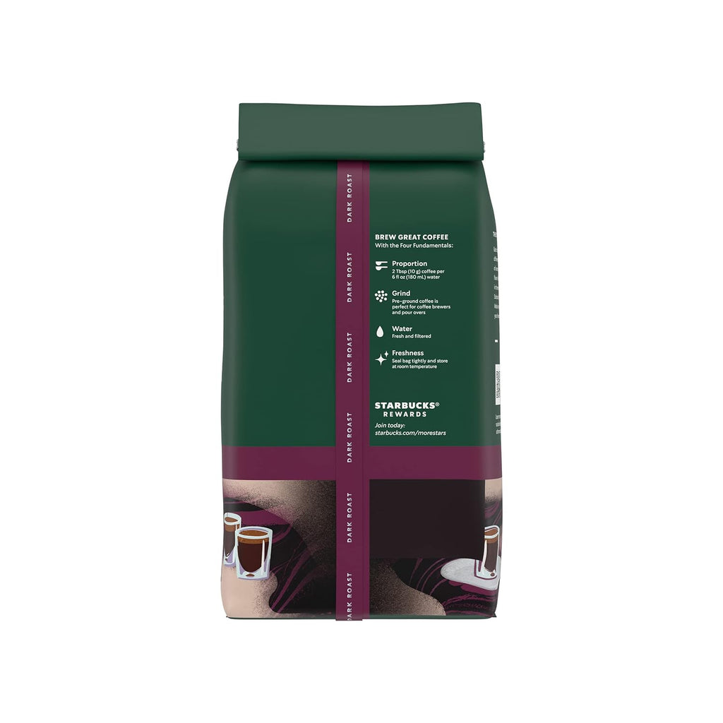Starbucks Dark Roast Ground Coffee - 100% Arabica Espresso Blend | 3 Bags (18 Oz Each)