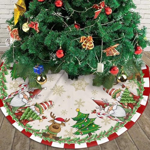 Majoug Santa Claus Gnome Christmas Tree Skirt 36 Inch Holiday Home Decor