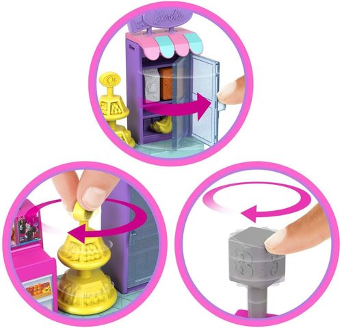 Barbie Mini BarbieLand Supermarket Playset - Includes 1.5-Inch Doll, Shelves & Shopping Cart