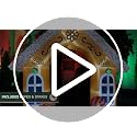 Fraser Hill Farm 8ft Gingerbread Arch Inflatable with Lights - Outdoor Holiday Decoration