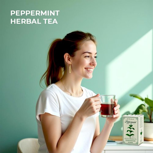 Life Plus Style Gourmet Of The Earth Pure Peppermint Herbal Tea Refreshing Minty & Cool Flavor Non GMO Caffeine Free Eco Conscious 30 Tea Bags Enjoy Hot or Cold