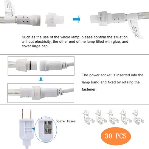 100ft LED Rope Lights by [Brand Name] - Waterproof, Flexible Tube Lights with 8 Modes | Purple Outdoor & Indoor Decor
