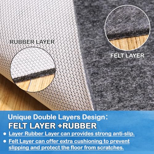 8x10 ft Non-Slip Rug Pad, Waterproof Felt Carpet Padding for Hardwood Floors