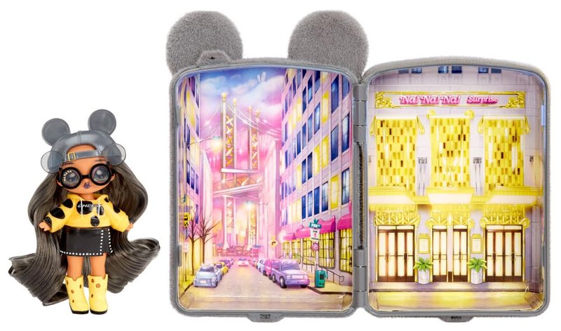 Na Na Na Surprise Mini Backpack Series 2 Marisa Mouse Fashion Doll, Fuzzy Gray Mouse Backpack, Gift for Kids, Ages 4 5 6 7 8+ Years