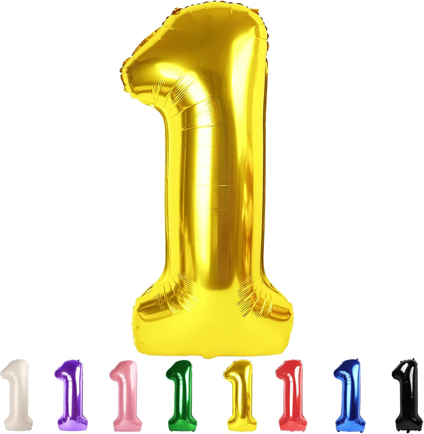 Number Balloons 40 Inch Gold 1 - Big One Balloon for 1st Birthday, Wedding & Celebration