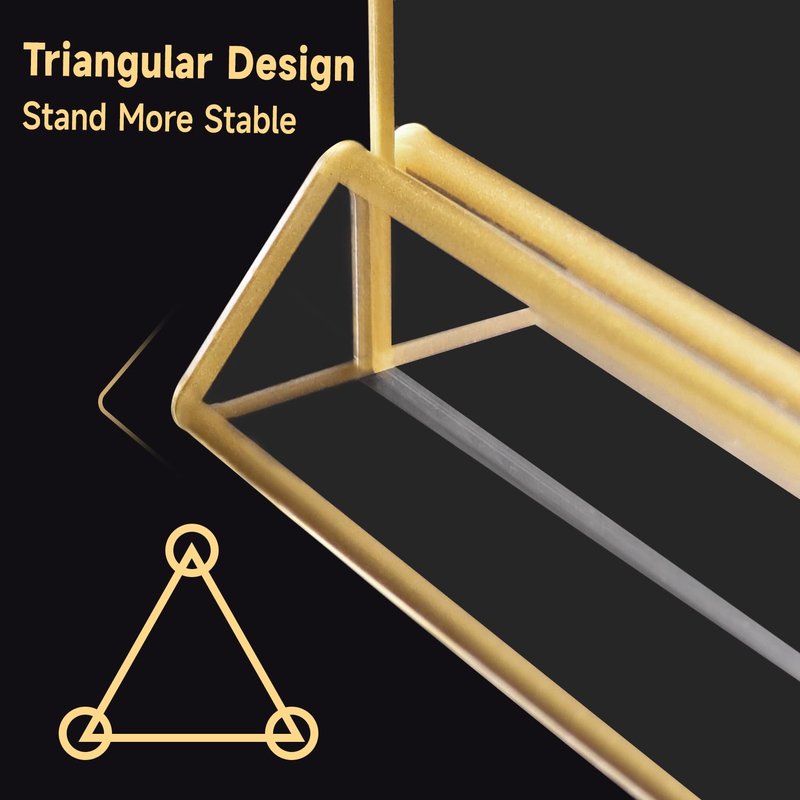 Ayuanb 5x7 Inch Acrylic Sign Holder with Gold Borders, 6 Pack Gold Picture Frames for Wedding, Double Sided Table Number Holders Menu Holders, Acrylic Stands for Display, Restaurant Signs
