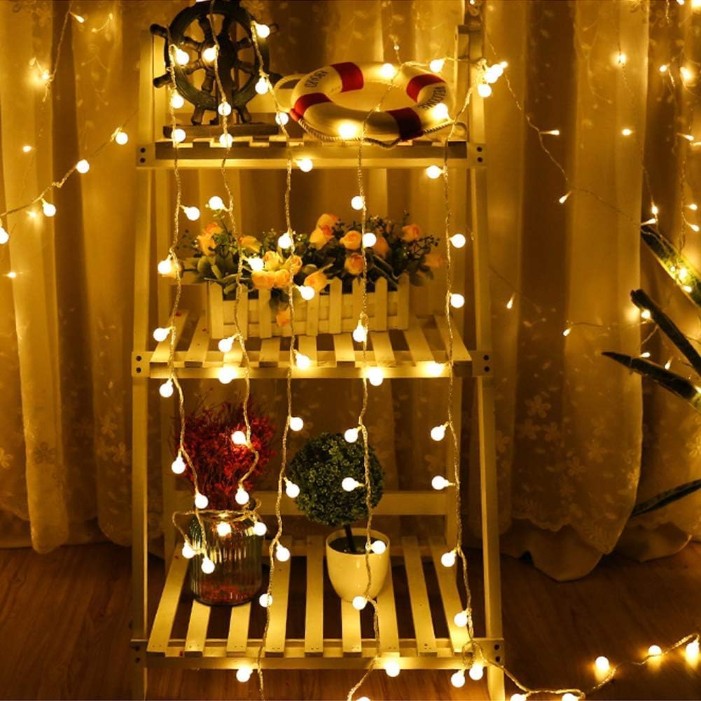 Skiennix LED Globe String Lights - 52FT Total Length, 120 LEDs, Waterproof with Remote | 8 Modes for Home & Party Decor