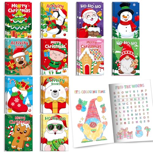 BenLouis Christmas Mini Activity Books for Kids Ages 4-8 - 24 Pack