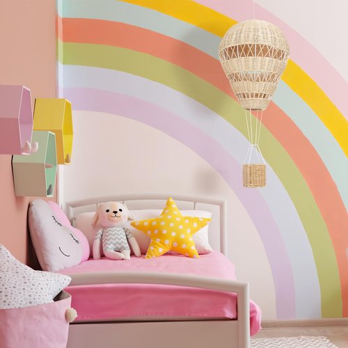 BESTOYARD Hot Air Balloon, Woven Hot Air Balloon Floating the Skies for Kid Room, Preschool, Nursery, Photo Prop - 22.44 X 9.05 X 9.05 Inch