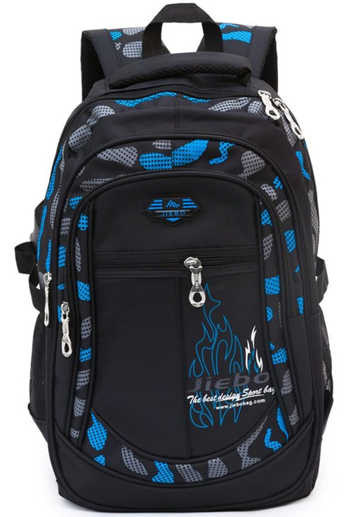 SOMBLG Boys Backpack Student Kids Bookbags Durable School Bags Big Heavy Duty Travel Waterproof (2-Blue)