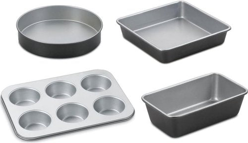 Cuisinart Chef's Classic Nonstick Bakeware Set - 4-Piece Silver/Black Essentials for Baking