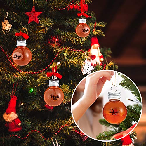 Patelai 12 Pcs Clear Fillable Christmas Drink Balls with Silver Caps and Stickers