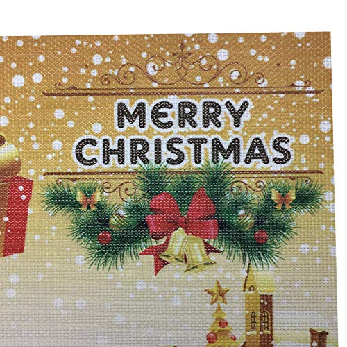 Christmas Placemats Set of 6 Non-Slip Heat-Resistant PVC Snowman & Tree Design