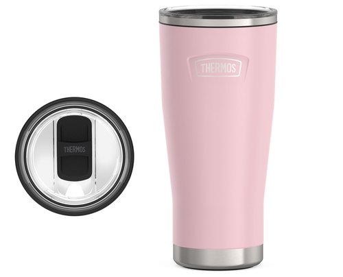 THERMOS ICON SERIES, Stainless Steel Cold Tumbler with Slide Lock, 24 Ounce, Sunset Pink