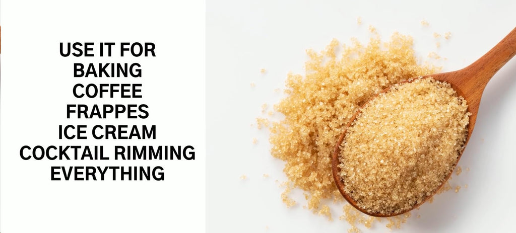 crait SALTED CARAMEL Flavored Sugar - 8 Ounce Resealable Bag – Use in Baked Goods, Cocktail Rimming Sugar, Coffee Topping, Frappes – Colored Sugar, Ice Cream Topping