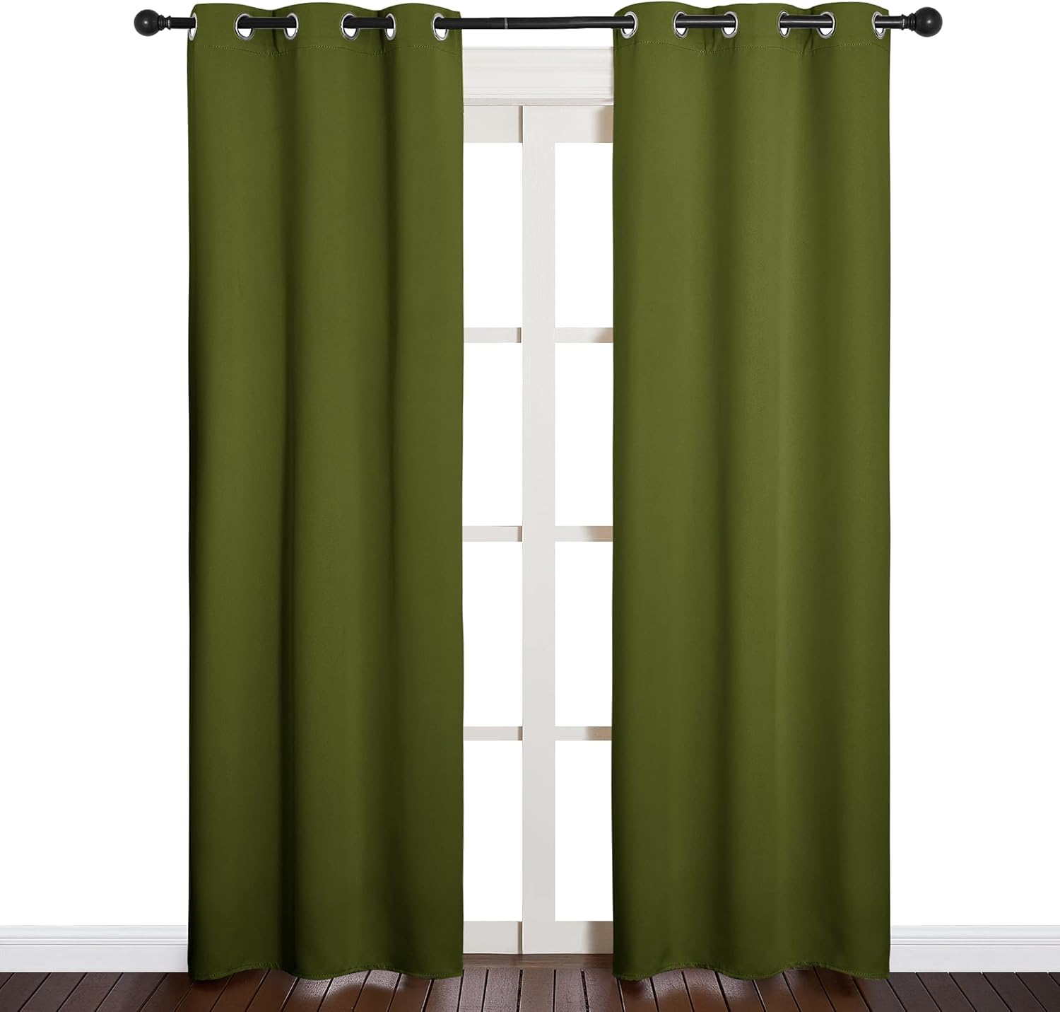 NICETOWN Blackout Window Curtain Panels - Thermal Insulated Draperies, Olive Green | 34 x 84 Inches (One Pair)