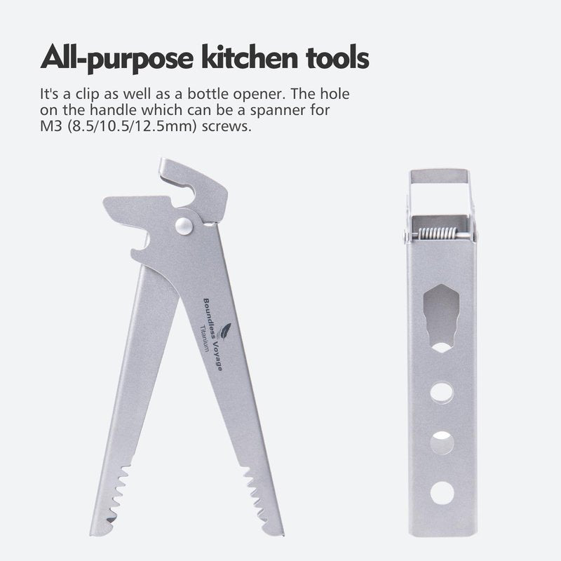 Boundless Voyage Titanium Hot Plate Gripper Bowl Dish Clips Tongs Clamp Tongs For Moving Anti-Scalding Non-Slip Holder Multifunctional Kitchen Tool Ti1015T