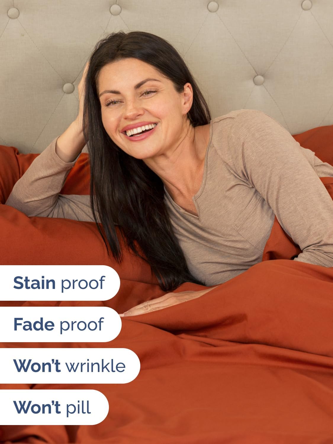 Skiennix Extra Deep Cal King Sheet Set - 6 Piece Breathable Cooling Bedding - Soft Wrinkle-Free Terracotta