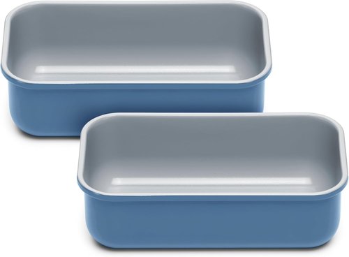 Caraway Non-Stick Ceramic Loaf Pan Duo - Naturally Slick, Non-Toxic Coating - Perfect for Breads & Cakes - Slate Color