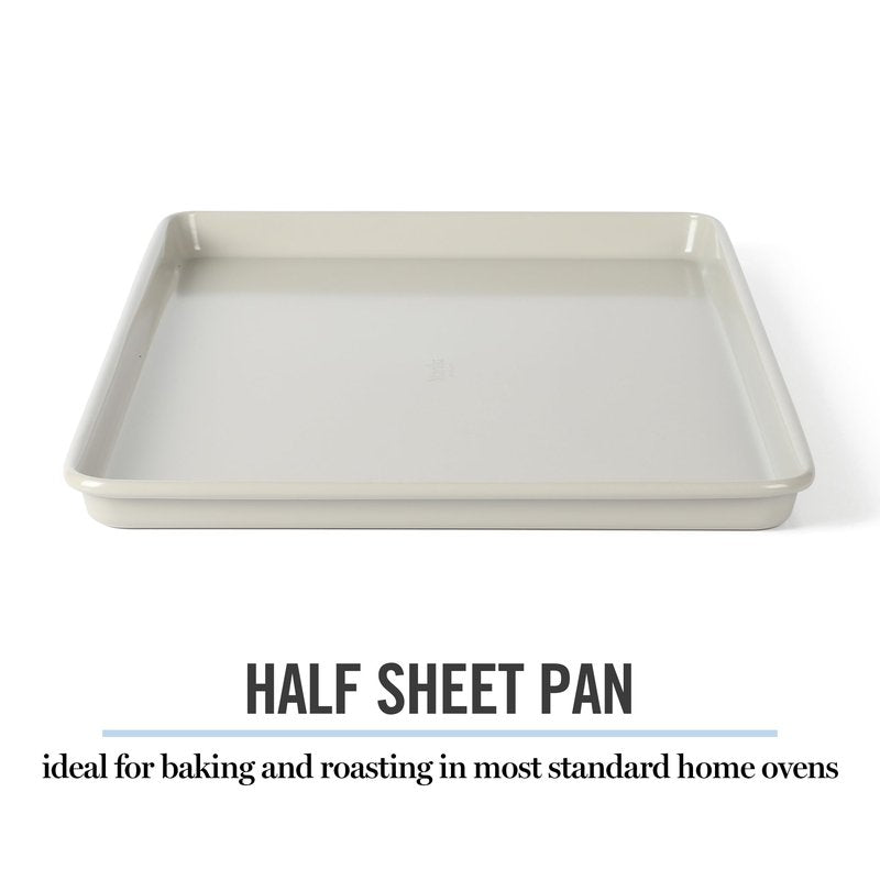 Martha Stewart Gallen 17 x 11 Inch Nonstick Carbon Steel Cookie Sheet – Cool Grey, Durable Bakeware for Even Baking and Easy Cleanup