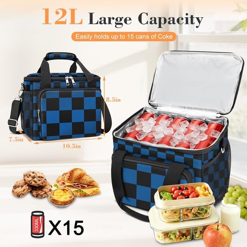 Coobiiya Insulated Lunch Bag - Leakproof Portable Cooler for Men | Ideal for Camping, Travel & Beach