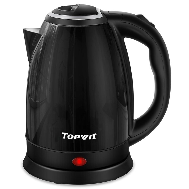 TOPWIT Electric Kettle, 2.0L Hot Water Kettle Electric, BPA-Free Stainless Steel Tea Kettle, Electric Kettles for Boiling Water with Fast Boil, Auto Shut-Off & Boil Dry Protection, Black, 200B-SSB