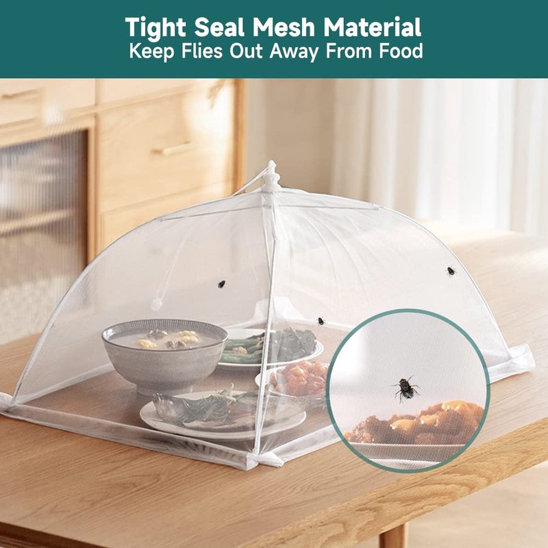 2 Pack Extra Large Food Tents SPANLA 41"X27" Pop-Up Mesh Food Covers for Outdoors with 1 Standard (17"X17") Food Cover, Reusable and Collapsible Food Nets Outside BBQ Party Supplies