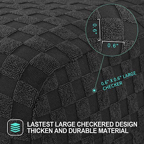 Stretch Checkered Dining Chair Slipcovers - 2 Pack, Black