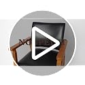 Mid-Century Modern Dining Chair with Armrest, Walnut Wood & PU Leather