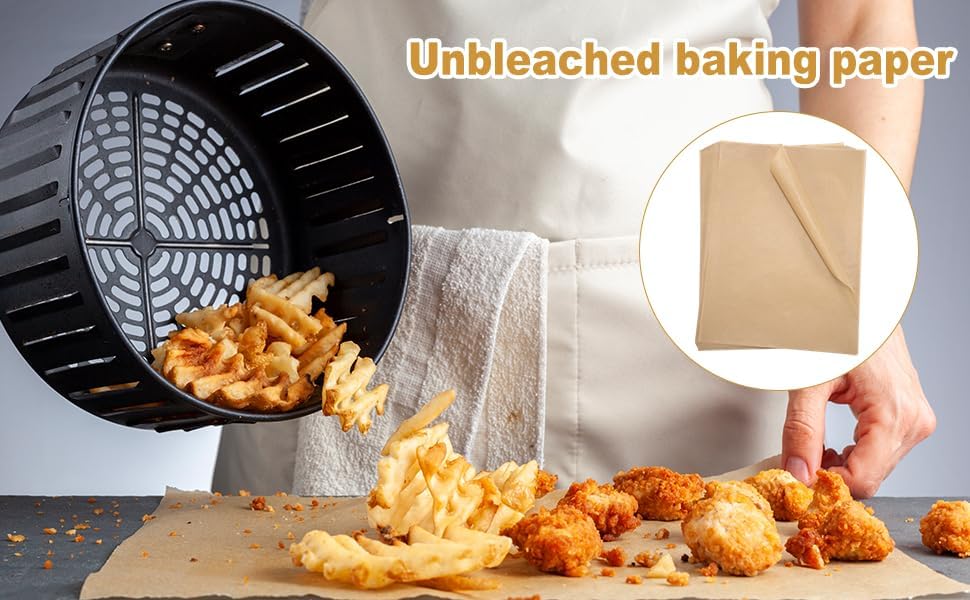 Unbleached Parchment Paper by [Brand Name] - 100 PCS Nonstick Baking Sheets | 23cm x 33cm, High Temp & Oil Resistant