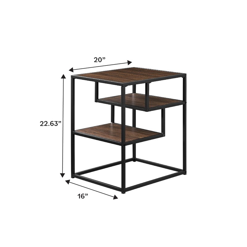 Walker Edison Finley Contemporary Floating Shelf Side Table 16 Inch Dark Walnut