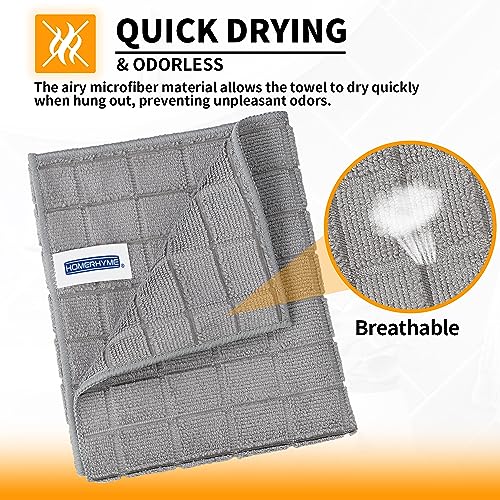 12-Pack Microfiber Hand Towels, 25 x 15 Inch Quick-Dry Grey Washcloths