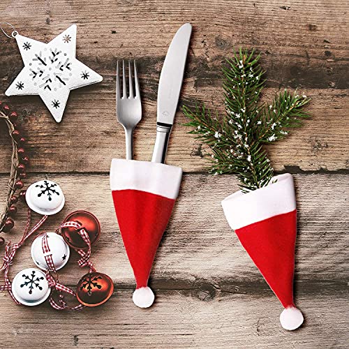 Luter Mini Christmas Hats 20 Pack for Cutlery & Wine Bottle Decorations
